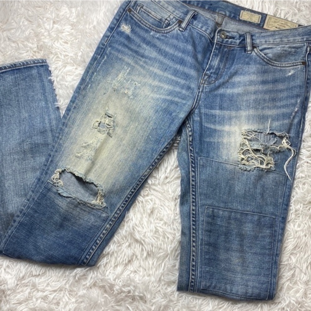 All Saints Casey Straight Fit Distressed Jeans 27